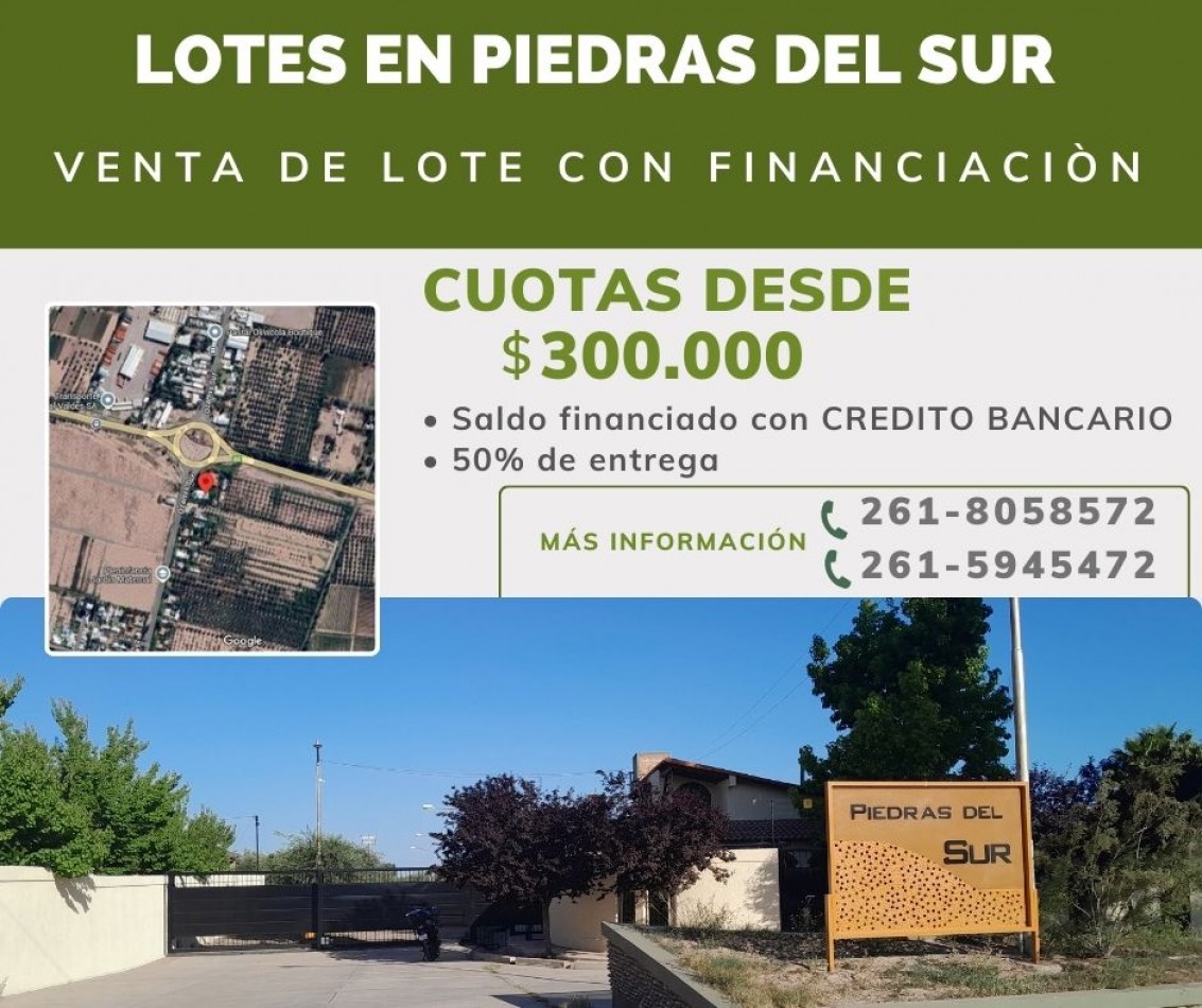 Venta de Lote con Financiacion (Barrio Privado Piedras del Sur